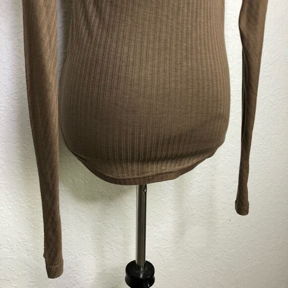 Marc by Marc Jacobs brown ribbed knit silk blend turtleneck top size Small - Picture 10 of 13